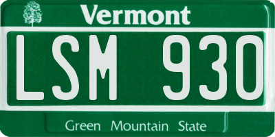 VT license plate LSM930