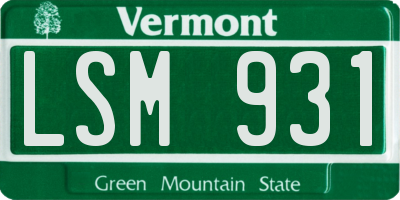 VT license plate LSM931