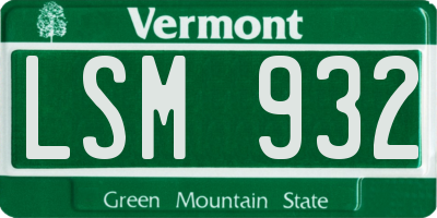 VT license plate LSM932