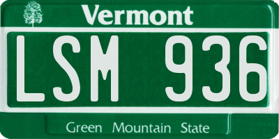 VT license plate LSM936