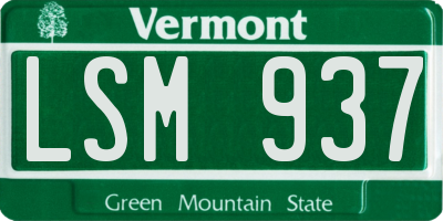 VT license plate LSM937
