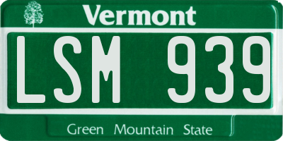 VT license plate LSM939