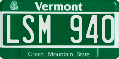 VT license plate LSM940