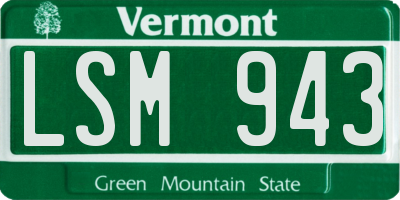 VT license plate LSM943