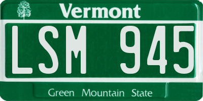 VT license plate LSM945