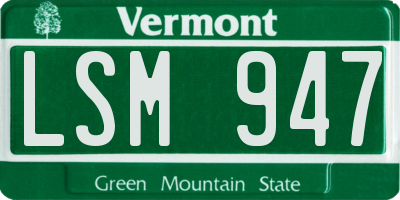 VT license plate LSM947
