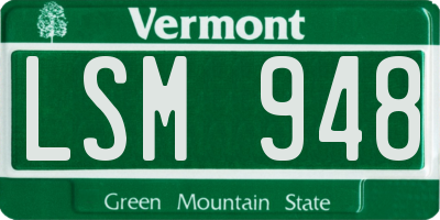 VT license plate LSM948