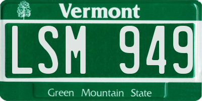 VT license plate LSM949