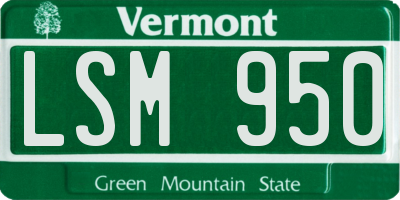 VT license plate LSM950