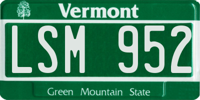 VT license plate LSM952