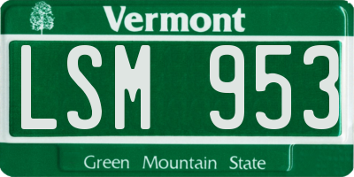 VT license plate LSM953