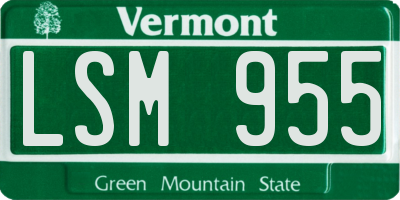 VT license plate LSM955