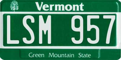 VT license plate LSM957