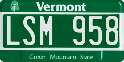 VT license plate LSM958