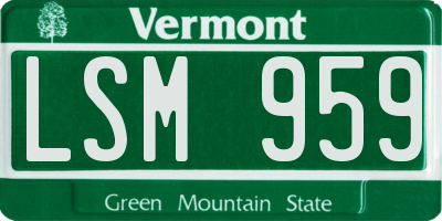 VT license plate LSM959