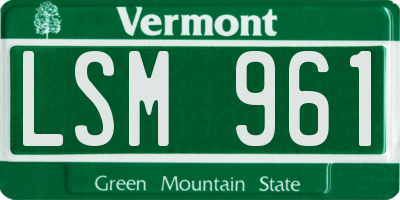VT license plate LSM961