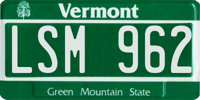 VT license plate LSM962