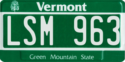 VT license plate LSM963