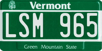 VT license plate LSM965