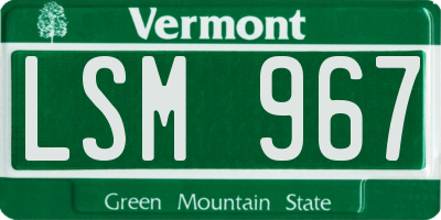 VT license plate LSM967