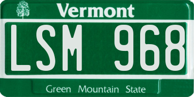 VT license plate LSM968