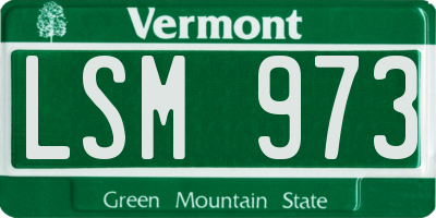 VT license plate LSM973