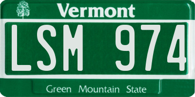 VT license plate LSM974