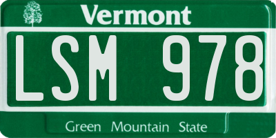 VT license plate LSM978
