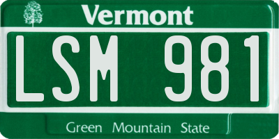 VT license plate LSM981