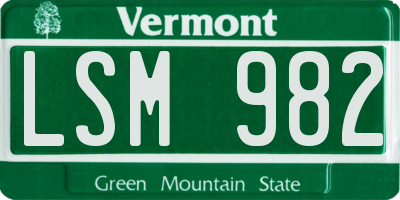 VT license plate LSM982