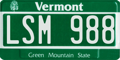 VT license plate LSM988