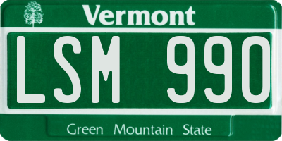VT license plate LSM990