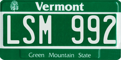 VT license plate LSM992