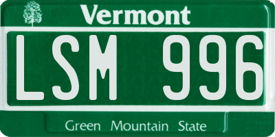 VT license plate LSM996