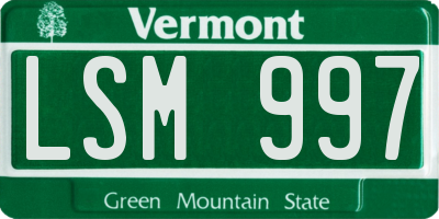 VT license plate LSM997