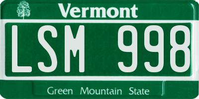 VT license plate LSM998