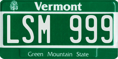 VT license plate LSM999