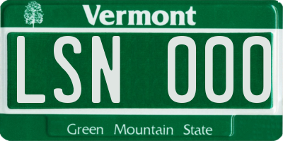 VT license plate LSN000