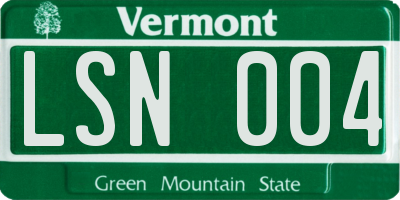 VT license plate LSN004