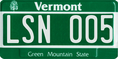 VT license plate LSN005
