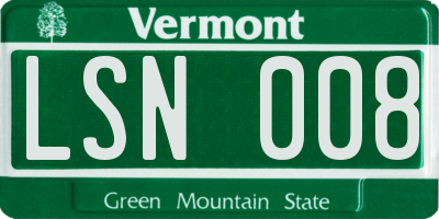 VT license plate LSN008