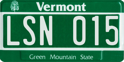 VT license plate LSN015