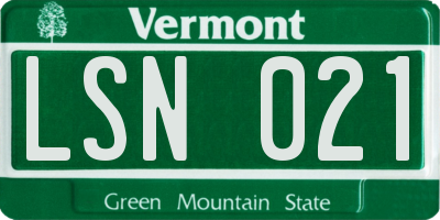 VT license plate LSN021