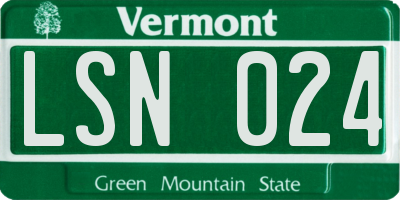 VT license plate LSN024