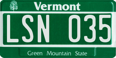 VT license plate LSN035