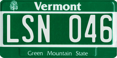 VT license plate LSN046
