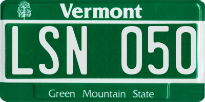 VT license plate LSN050