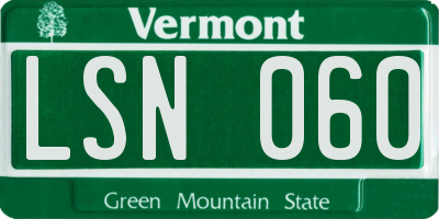 VT license plate LSN060