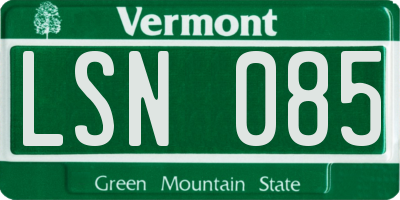 VT license plate LSN085