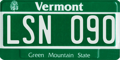 VT license plate LSN090